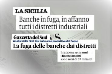 Studio First Cisl sul credito, distretti industriali, 7 anni con il segno meno