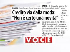 Voce, Studio First Cisl credito, Carpi, le banche credono poco nella moda