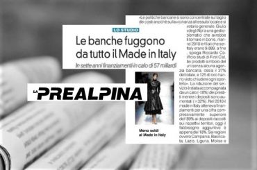 Studio First Cisl sul credito, le banche fuggono dal Made in Italy
