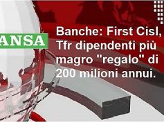 Studio First Cisl su Tfr bancari, calcolo da rivedere per recuperare ogni voce