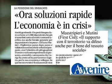 Carige, First Cisl, obiettivo resta salvaguardia risparmio, lavoro, economia