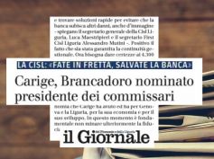 Il Giornale, crisi Carige, First Cisl, non minare fiducia di liguri e genovesi