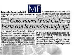 MF intervista Riccardo Colombani, Npl, Carige, Mps, rinnovo contrattuale