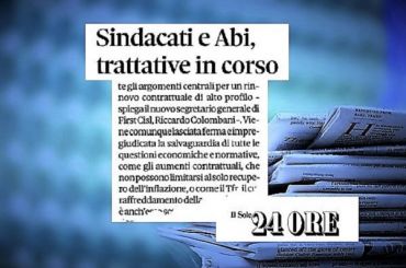 Il Sole 24 Ore, rinnovo contratto dei bancari, trattative in corso