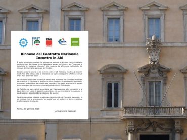 Rinnovo del Contratto nazionale, incontro in Abi, il comunicato unitario