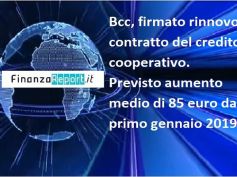 Rinnovo contratto Bcc, First Cisl, aumenti economici già da gennaio