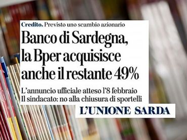 L’Unione Sarda, Banco di Sardegna in Bper, First Cisl per la tutela del lavoro