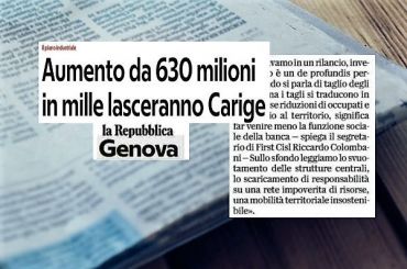 Colombani, scelte del piano Carige fanno venire meno ruolo sociale della banca