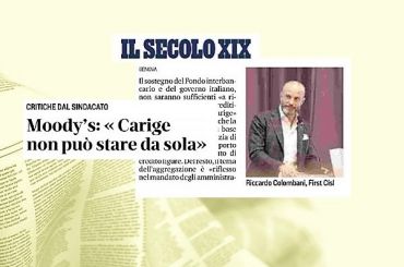 Il Secolo XIX, Colombani, la produttività dei lavoratori rilancia Carige