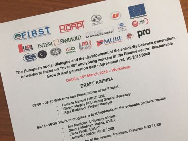 Workshop europeo, First Cisl e Eurofound su lavoro e over 55