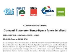 Diamanti, i lavoratori Banco Bpm a fianco dei clienti