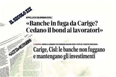 Carige, Colombani banche rimangano investite, se fuga cedano bond a lavoratori