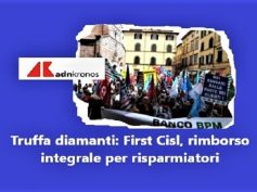 Protesta in Banco Bpm, First Cisl, tutti uniti per rimborso integrale diamanti