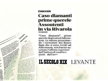 Il Secolo XIX, caso diamanti in Banco Bpm, arrivano le prime querele Adiconsum
