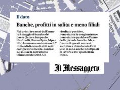 Il Messaggero, First Cisl trimestrali banche, profitti in salita e meno filiali