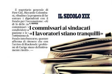Il Secolo XIX, Carige, occorre pensare all’occupazione e alle economie locali