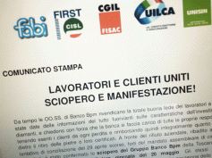 Banco Bpm, Toscana, sciopero e manifestazione lavoratori e clienti a Lucca