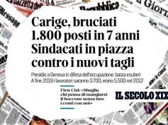 Il Secolo XIX su crisi Carige, pagati costi enormi, sindacati no ad altri tagli