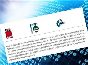Anpal Servizi, sindacati e azienda si incontrano per rivedersi il 5 luglio