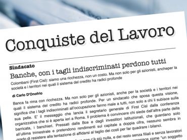 Conquiste del Lavoro, Colombani, sindacato è soggetto di trasformazione sociale