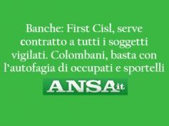 Ansa, Colombani, l’autofagia bancaria riduce lavoratori, sportelli e ricavi