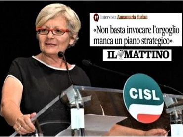 Annamaria Furlan intervistata dal Mattino, manca un piano strategico per il Sud