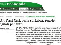 Ansa su Libra, Colombani, regole devono valere per tutti i soggetti vigilati