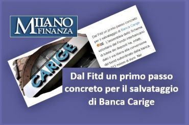 MF, Carige Fitd verso salvataggio, Colombani, azione giusta ma non sufficiente