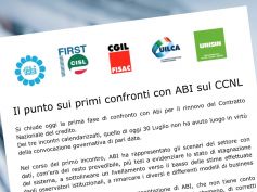 Il punto sui primi confronti con Abi sul Ccnl