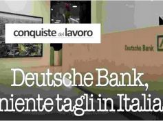 Conquiste del Lavoro su Deutsche Bank, no tagli in Italia, ok per First Cisl