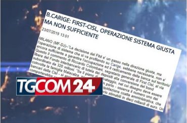 Colombani su Carige, ok azione fondo interbancario ma il lavoro va tutelato