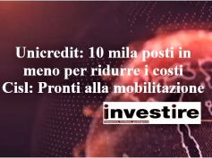 UniCredit, tagli per 10.000 posti, First Cisl, pronti a mobilitazione