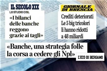 Studio First Cisl banche, Colombani, va interrotta frenesia cessione Utp