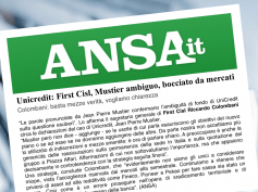 Colombani all’Ansa, su UniCredit basta mezze verità, vogliamo chiarezza