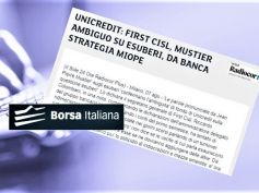 Borsa Italiana, Colombani a Mustier, su esuberi in UniCredit parlare chiaro