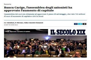 Soci salvano Carige, Il Secolo XIX rilancia la posizione di First Cisl