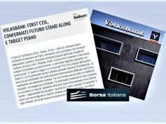 Volksbank, Borsa Italiana rilancia nota First Cisl su incontro in Volksbank