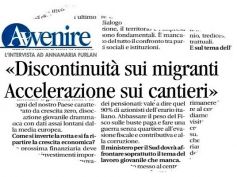 Annamaria Furlan su Avvenire, discontinuità su migranti e accelerare i cantieri