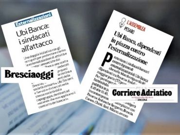 Ubi Banca, sindacati e lavoratori, un coro di no alle esternalizzazioni