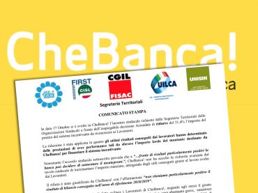 CheBanca! riduce il premio, i sindacati interrompono la trattativa, assemblee