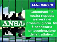 Ansa su Ccnl banche, Colombani, serve accelerazione per evitare giri a vuoto
