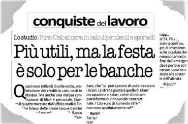 Studio First Cisl, Colombani, alta produttività dei lavoratori su utili banche