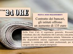 Il Sole 24 Ore, Ccnl banche, Colombani, apertura positiva, ora servono i fatti