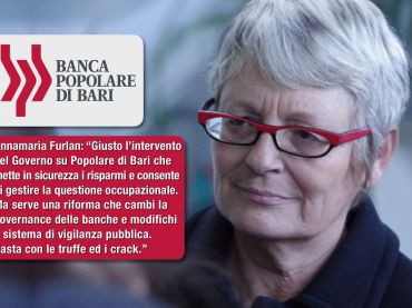 Popolare Bari, tweet di Annamaria Furlan, riformare vigilanza pubblica banche