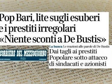 Banca Popolare di Bari, First Cisl contro esuberi e per soluzione crisi