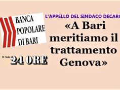 Popolare di Bari, First Cisl, agire come per Carige, preoccupato il territorio