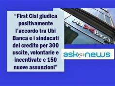 Askanews, Ubi Banca, First Cisl, ora più forte il ricambio generazionale