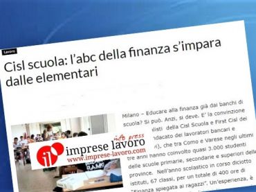 Cisl e First Cisl dei Laghi a scuola per educare gli studenti alla finanza