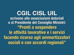 Coronavirus, Cgil Cisl Uil, necessaria riduzione modulata attività lavorativa