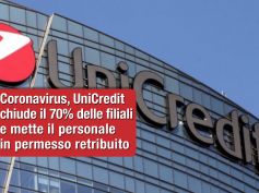 Coronavirus, UniCredit chiude 70% di agenzie e personale in permesso retribuito